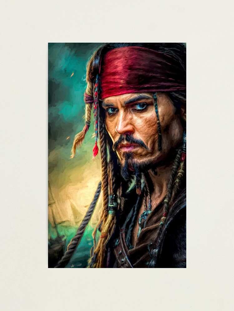 Photographic Print, Pirate captain Johnny Depp by Brian Vegas designed and sold by Brian Vegas