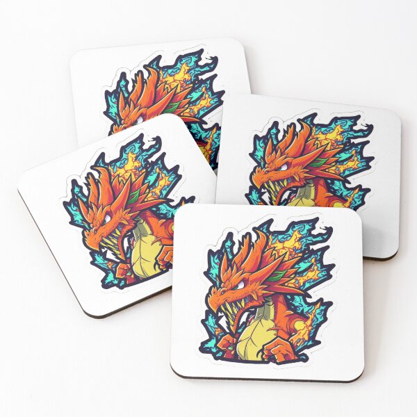 Item preview, Angry cartoon fire dragon designed and sold by Stickermagician.