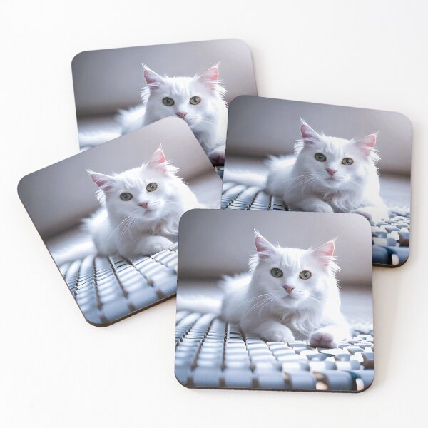Item preview, Adorable white cat, for digital prints designed and sold by Printframes.