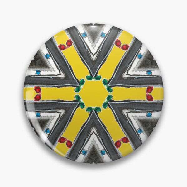 Item preview, Yellow Diamond and Triangle Patten With Black and White designed and sold by KeksWorkroom.