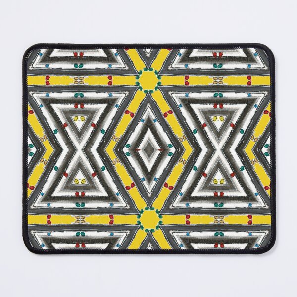 Item preview, Yellow Diamond and Triangle Patten With Black and White designed and sold by KeksWorkroom.
