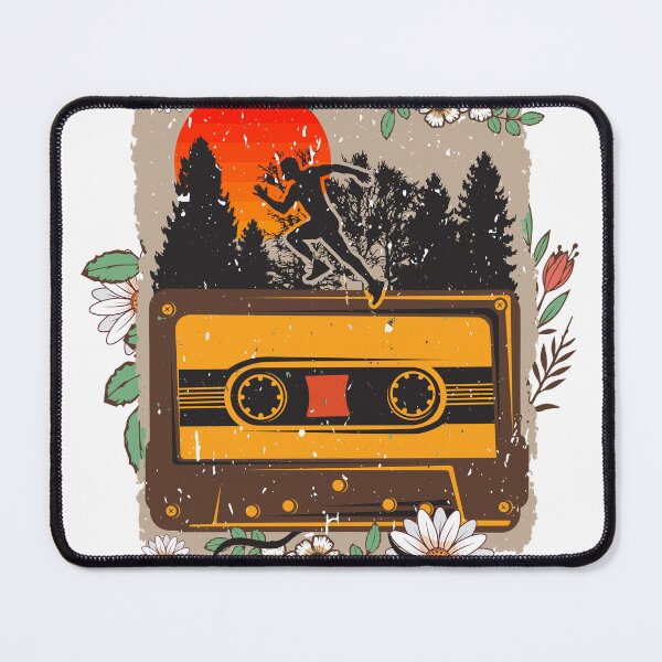 Item preview, Running man old music tape cassette Florals designed and sold by HomeCoquette.