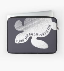 Please Keep the Sea Plastic Free - Baby Turtle Laptop Sleeve