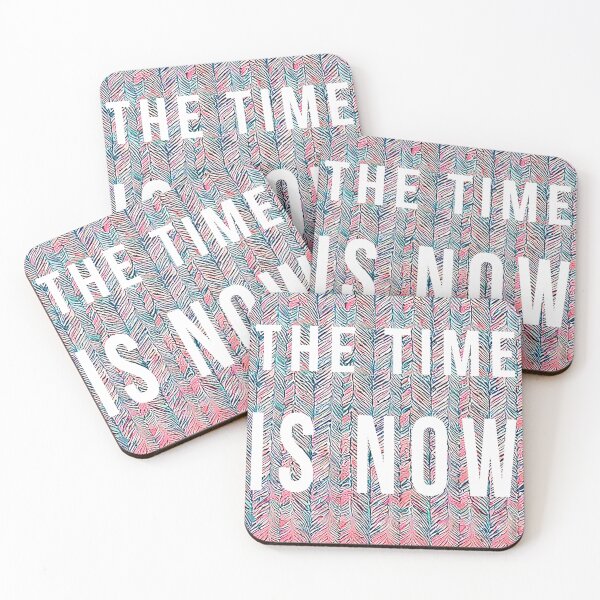 Item preview, "the time is now" Saying, geometric pattern, fabric structure, boho, zigzag, pastel colors designed and sold by Time4Space.