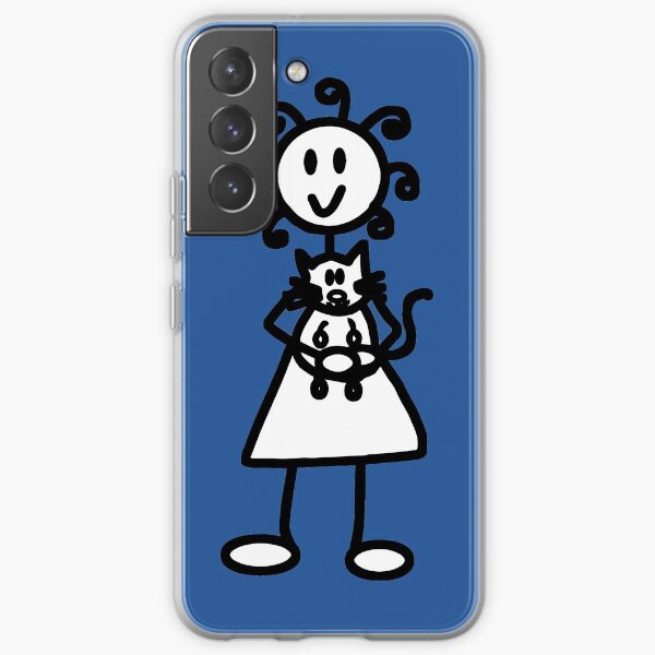 The girl with the curly hair - mid blue Samsung Galaxy Soft Case