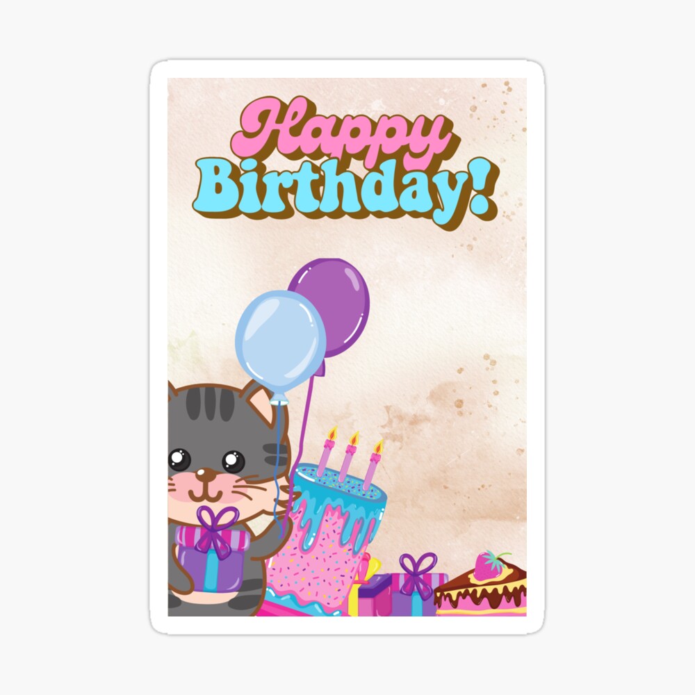 Happy Birthday Gorgeous - Stylish Birthday Card for Friends  – Kitty Meow  HQ