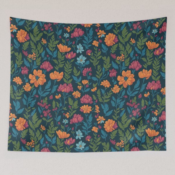 Item preview, flowers patten orange red blue designed and sold by jkrphoto.