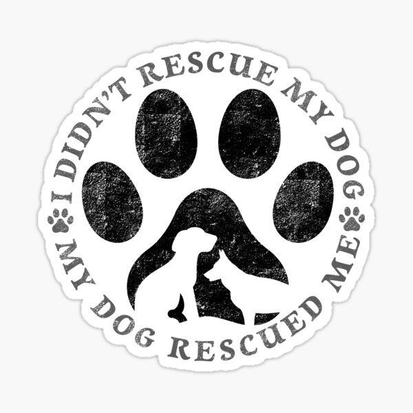 Life Is Good My Dog Rescued Me Sticker - 4" Circle Vinyl Decal Beach Blue