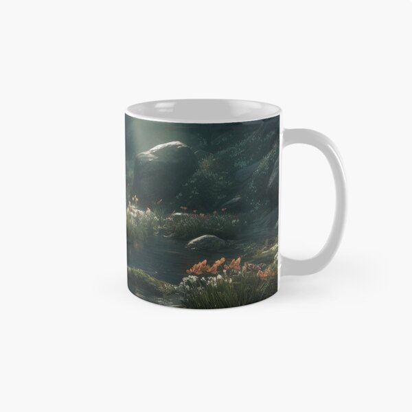 Item preview, Fantasy-Inspired Glowing River Valley, Unreal Engine Landscape Art Print, Mori Kei Aesthetic, 5:4 Aspect Ratio designed and sold by stateofhuman.