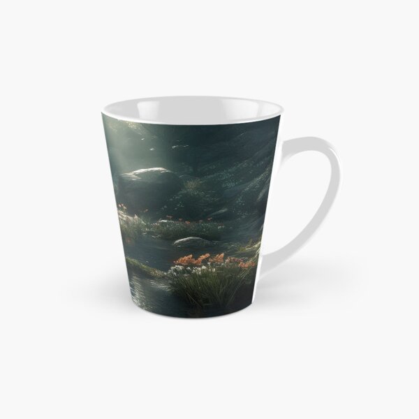 Item preview, Fantasy-Inspired Glowing River Valley, Unreal Engine Landscape Art Print, Mori Kei Aesthetic, 5:4 Aspect Ratio designed and sold by stateofhuman.