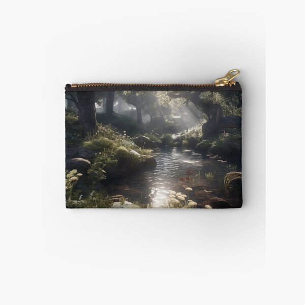 Item preview, Sun-Kissed Forest Creek Digital Art, Tranquil Landscape, CryEngine & Unreal Engine Style, UHD Wall Art, 20"x16" Print designed and sold by stateofhuman.