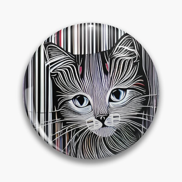 Item preview, Cat in Line Shape AI Art designed and sold by AICreatorin.