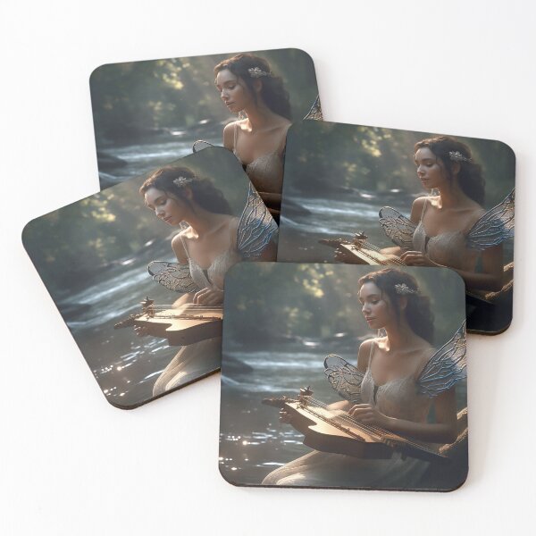 Item preview, Enchanting Water Faerie Digital Art, Forest Stream Scene, Jessica Drossin & Aleksey Savrasov Style, UHD Wall Art, 20"x16" Print designed and sold by stateofhuman.