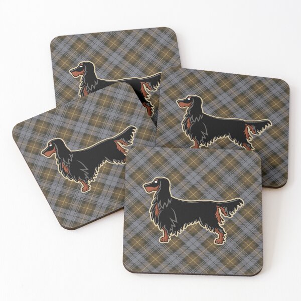 Item preview, Gordon Setter Icon over Weathered Gordon Tartan designed and sold by sifis.