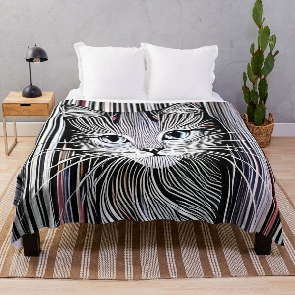 Item preview, Cat in Line Shape AI Art designed and sold by AICreatorin.