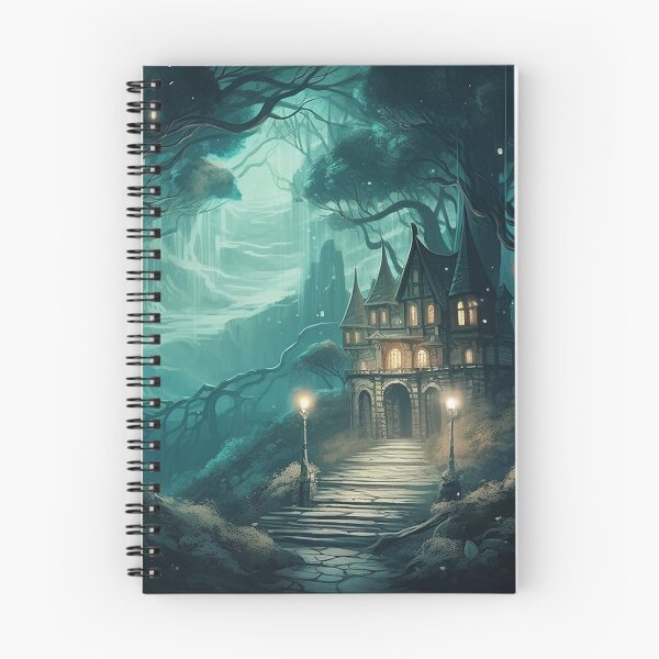Item preview, Mystical forest with small house in the dark designed and sold by LucinaCreations.