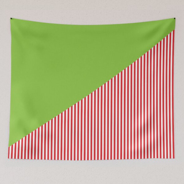 Aperçu de l'œuvre Triangle et rayures | Motifs mixtes | Rouge et vert pomme créée et vendue par rsty11.