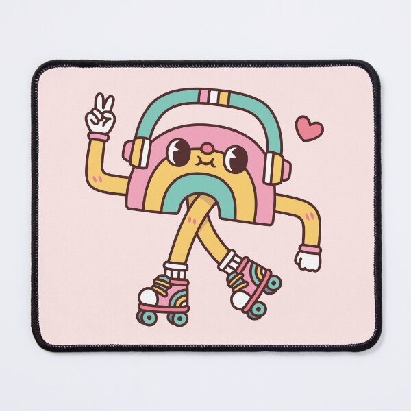 Item preview, Cute Rainbow With Headphones And Roller Skates designed and sold by rustydoodle.