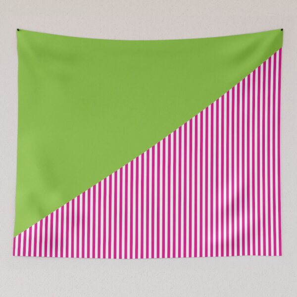 Aperçu de l'œuvre Triangle et rayures | Motifs mixtes | Rose et vert pomme créée et vendue par rsty11.