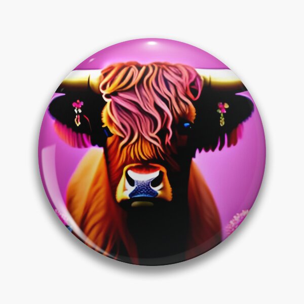 Item preview, Pink Gradient Long Haired Brown Cow designed and sold by Tamas Das.