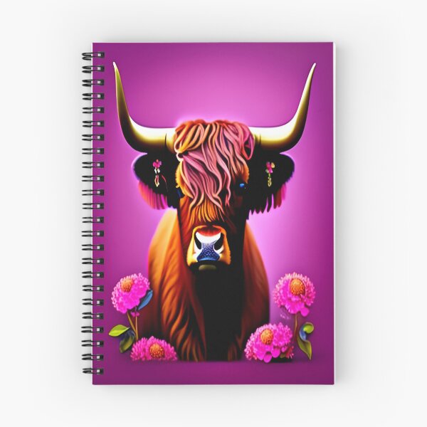 Item preview, Pink Gradient Long Haired Brown Cow designed and sold by Tamas Das.
