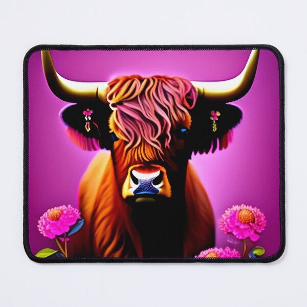 Item preview, Pink Gradient Long Haired Brown Cow designed and sold by Tamas Das.