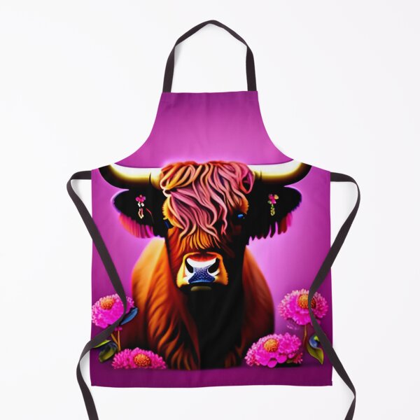 Item preview, Pink Gradient Long Haired Brown Cow designed and sold by Tamas Das.