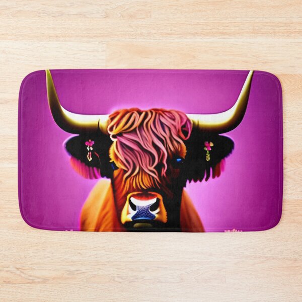Item preview, Pink Gradient Long Haired Brown Cow designed and sold by Tamas Das.