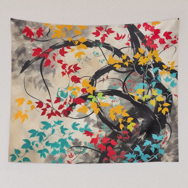 Item preview, Japanese floral pattern with leaves I designed and sold by alphadaze.