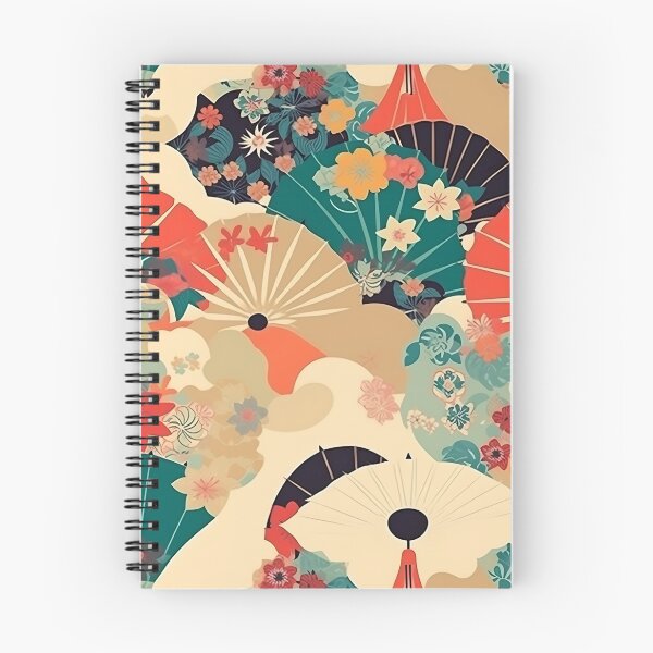Item preview, Japanese floral pattern with fans II designed and sold by alphadaze.
