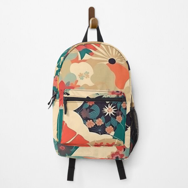 Item preview, Japanese floral pattern with fans II designed and sold by alphadaze.