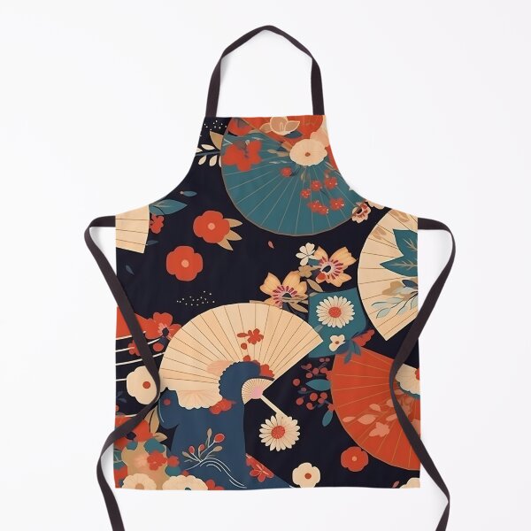 Item preview, Japanese floral pattern with fans III designed and sold by alphadaze.