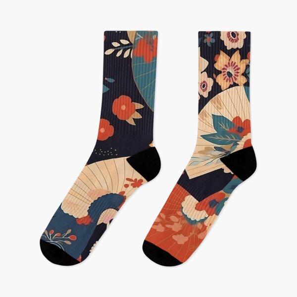 Item preview, Japanese floral pattern with fans III designed and sold by alphadaze.