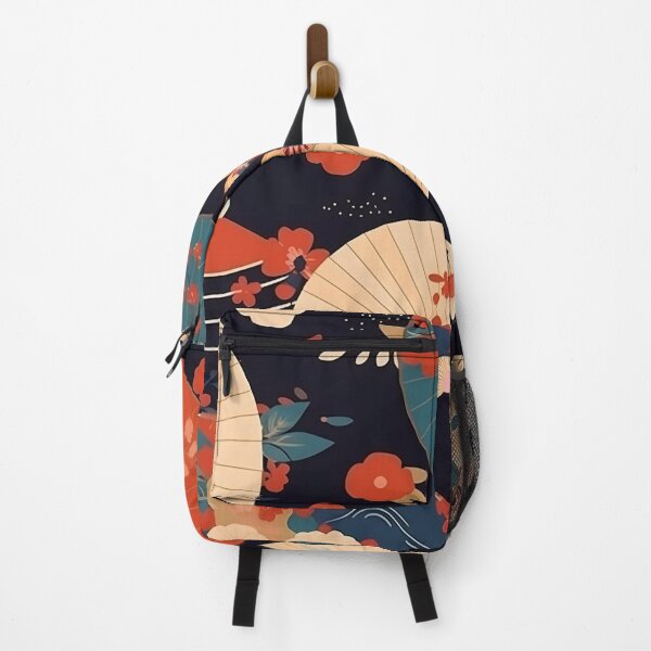 Item preview, Japanese floral pattern with fans III designed and sold by alphadaze.