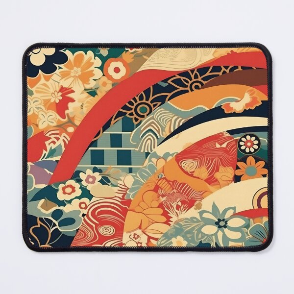 Item preview, Japanese floral pattern with fans IV designed and sold by alphadaze.