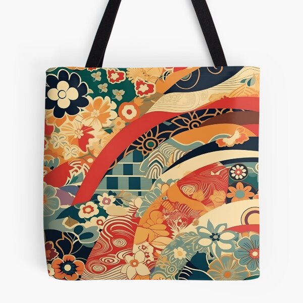 Item preview, Japanese floral pattern with fans IV designed and sold by alphadaze.