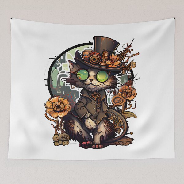 Item preview, lindo gato steampunk designed and sold by futuresimo04.