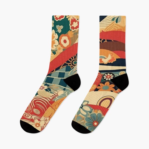 Item preview, Japanese floral pattern with fans IV designed and sold by alphadaze.