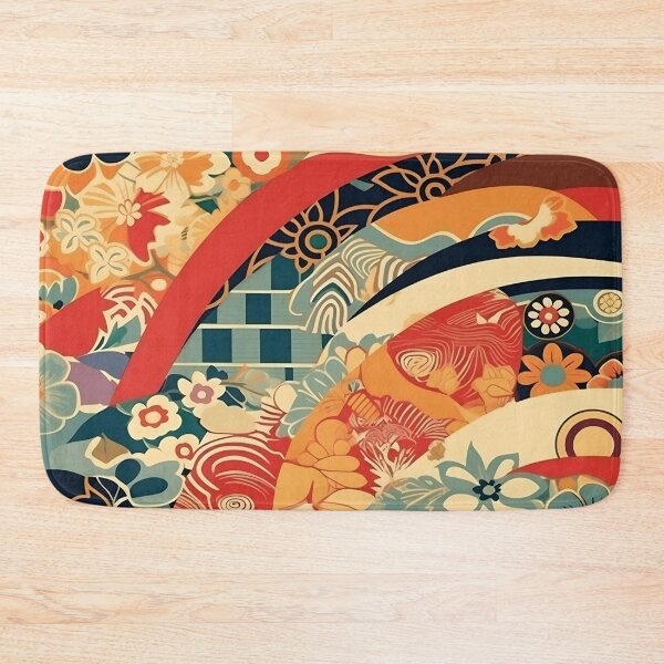 Item preview, Japanese floral pattern with fans IV designed and sold by alphadaze.