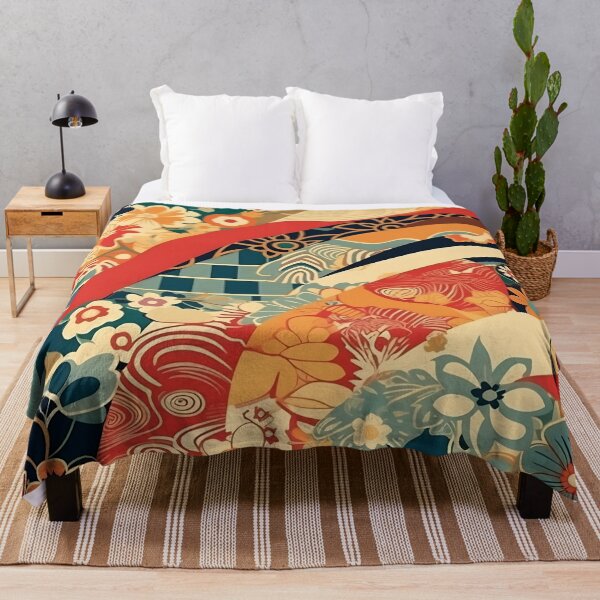 Item preview, Japanese floral pattern with fans IV designed and sold by alphadaze.