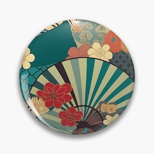 Item preview, Japanese floral pattern with fans V designed and sold by alphadaze.