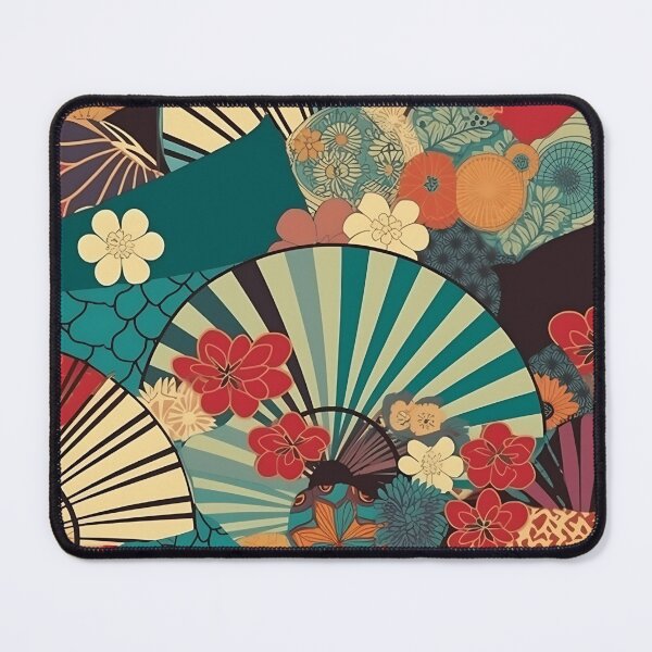 Item preview, Japanese floral pattern with fans V designed and sold by alphadaze.