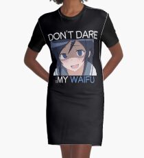 Anime Waifu Inspired Shirt Graphic T-Shirt Dress