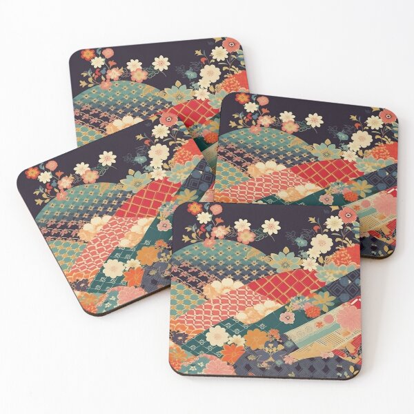 Item preview, Japanese floral pattern with fans VI designed and sold by alphadaze.