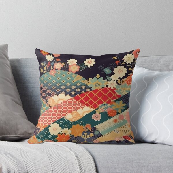 Item preview, Japanese floral pattern with fans VI designed and sold by alphadaze.
