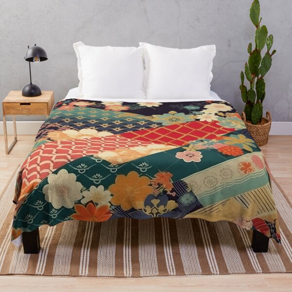 Item preview, Japanese floral pattern with fans VI designed and sold by alphadaze.