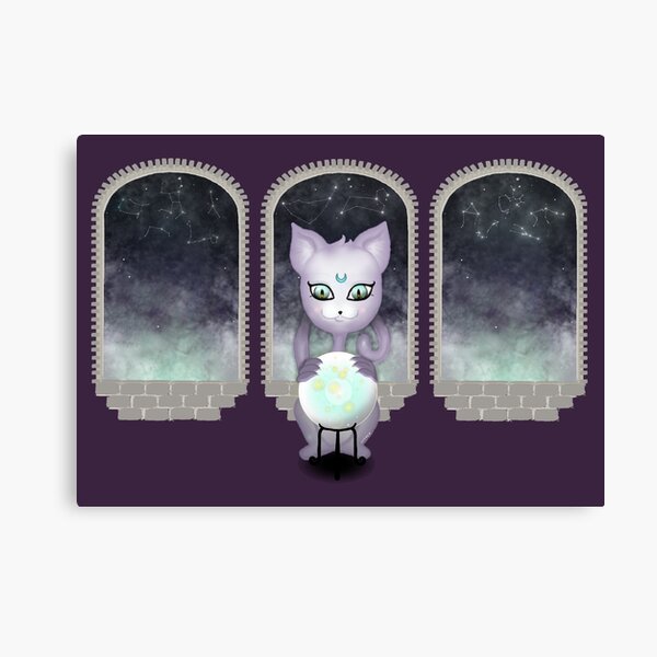 Mystic Miku | Crystal Ball & Zodiac | Dark Purple Canvas Print