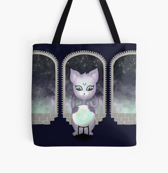 Mystic Miku | Crystal Ball & Zodiac | Navy All Over Print Tote Bag