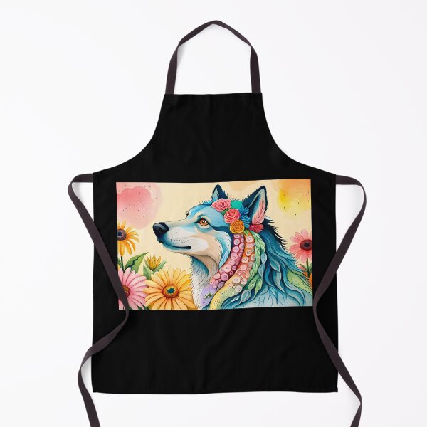 Item preview, Colorful Wolf With Flowers #11 designed and sold by thecatcouch.