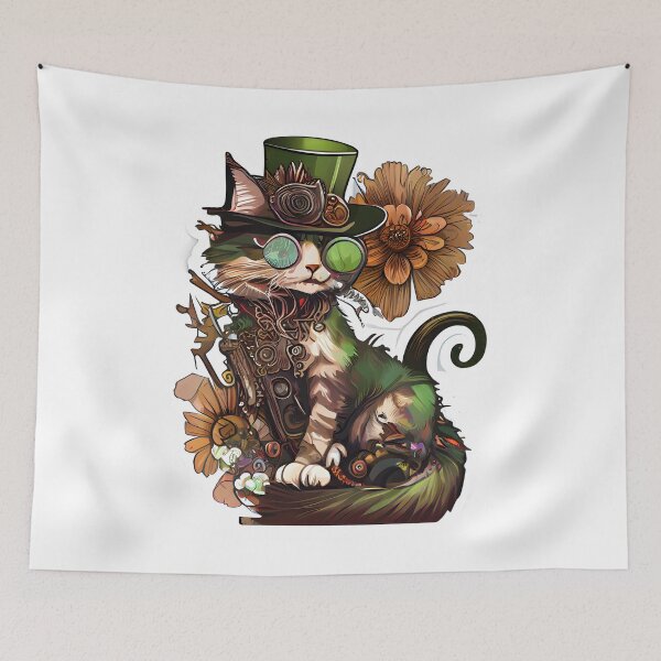 Item preview, steampunk lindo gato flor designed and sold by futuresimo04.
